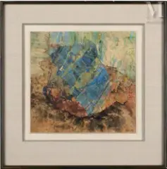 Composition by Franz Beer, 1959, Huile et collage sur papier, sold Apr 2023