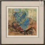 Composition by Franz Beer, 1959, Huile et collage sur papier, sold Apr 2023