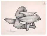 Sans titre by Roger Desserprit, 1958, Crayon sur papier, sold Apr 2023