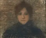 Portrait de jeune femme, circa 1890 by Henri Martin, Pastel sur toile, sold Mar 2023