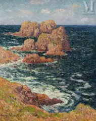 Ouessant by Henry Moret, 1900, Huile sur toile d'origine, sold Mar 2023