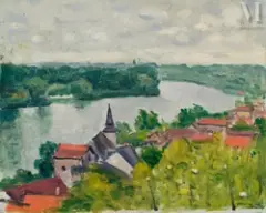 Le village de La Frette, circa 1939 - 1940 by Albert Marquet, Huile sur panneau, sold Mar 2023