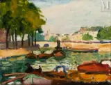 Bords de Seine, face au Vert-Galant, circa 1900 by Albert Marquet, Huile sur toile, sold Mar 2023