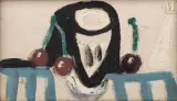 Verre et cerises by Pablo Picasso, Huile sur toile d'origine, sold Mar 2023