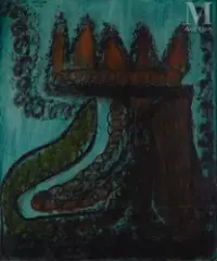 Les diadèmes by Jean-Michel Atlan, 1945, Huile sur isorel, sold Mar 2023