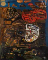 La Tour de Babel by François Arnal, 1952, Huile sur toile, sold Mar 2023