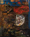La Tour de Babel by François Arnal, 1952, Huile sur toile, sold Mar 2023