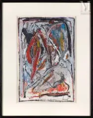 Composition by Jacques Doucet, 1983, Gouache sur papier, sold Mar 2023