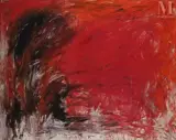 Composition by Orhon Mubin, 1968, Huile sur toile, sold Mar 2023