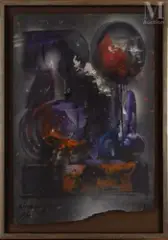 Palette, 196?-1982 by Ladislas Kijno, Acrylique sur panneau de récupération, sold Mar 2023