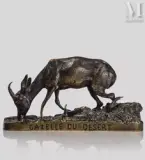 Gazelle du desert by Pierre-Jules Mêne, Bronze à patine brune, sold Mar 2023