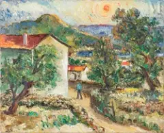 Paysage du sud de la France by Isaac Païles, Huile sur toile, sold Feb 2023