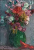 Bouquet de fleurs dans un vase by Jean Misceslas Peské, Huile sur toile, sold Feb 2023