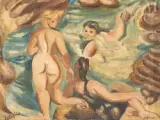 Baigneuses by Louis Latapie, Huile sur toile d'origine, sold Dec 2022