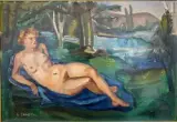 Nu couché by André Favory, Huile sur toile d'origine, sold Dec 2022