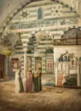 Mosquée Darwish Pasha, Damas by Jakob Adolph Holzer, Huile sur toile d'origine, sold Dec 2022