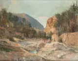 les Gorges de Bou Saada by Edouard Verschaffelt, Huile sur toile, sold Dec 2022