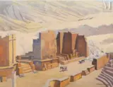 Le théâtre romain de Djémila en Algérie by François de Marliave, Gouache sur papier, sold Dec 2022