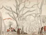 Le repos sous l'arbre by André Maire, 1954, Fusain et sanguine sur papier, sold Dec 2022