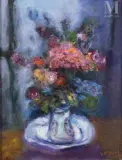 Hortensias by Jean Volang, Huile sur toile, sold Dec 2022