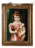 Jeune fille à la poupée martiniquaise by Paul-Maurice Duthoit, 1889, Huile sur toile, sold Dec 2022