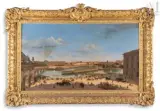 Vue du Quai de Conti et du Louvre, prise du 17 Quai de Conti by Antoine Hénault, Huile sur toile, sold Dec 2022