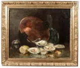 Nature morte au chaudron et aux huitres by Charles Gilbert-Martin, Huile sur toile, sold Dec 2022
