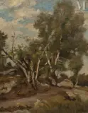 Les bouleaux by Charles Joshua Chaplin, Huile sur toile, sold Dec 2022