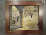 Fontaine à Peille by Bernard de Guinhald, Huile sur panneau, sold Dec 2022