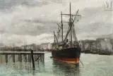 Bateaux au port by Henri Guérard, Huile sur toile, sold Dec 2022