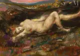 Femme nue allongée by Henry de Groux, Pastel, sold Dec 2022