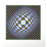 Composition cinétique - circa 1980 by Victor Vasarely, Sérigraphie en couleurs, signée et justifiée "F.V 47/50", sold Jun 2018