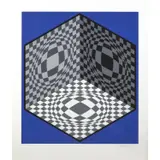 Cube en relief - circa 1980 by Victor Vasarely, Sérigraphie en couleurs, signée et justifiée "62/65 F.V", sold Jun 2018