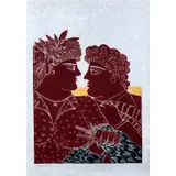 Mariage au printemps - circa 1980 by Alexandre Fassianos, Linogravure en couleurs sur japon pelure, signée et numérotée, sold Jun 2018