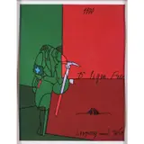 Dr Sigmund Freud by Valerio Adami, 1900 - 1978, Lithographie en couleurs, épreuve HC signée, sold Jun 2018