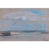L'entrée du port, marée basse by Eugène Boudin, circa 1860-1865, Aquarelle et pastels gras sur papier, sold Jun 2018