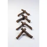 Quatre assemblages angulaires by Bernard Pagès, 1972, Bois brut, fils de fer, sangle en cuir et divers organes de maintien, sold Jun 2018