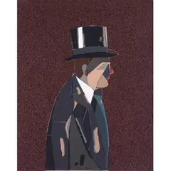 Le ramoneur by Eduardo Arroyo, 1979, Collage de papier de verre sur aggloméré, sold Jun 2018