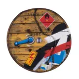 Manette fond jaune KG by Peter Klasen, 1988, Acrylique, corde, carton et collage sur touret en bois et métal, sold Jun 2018