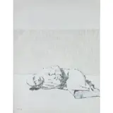 Personnage couché by Jean Rustin, 1978, Crayon et pastels de couleur sur papier, sold Jun 2018