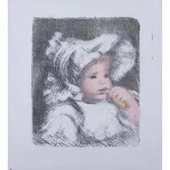 L’ Enfant au Biscuit (Jean Renoir) - 1899 by Pierre-Auguste Renoir, Lithographie en couleurs sur Vergé d’Ingres., sold Dec 2017