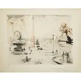Place de la Concorde - 1963 by Salvador Dalí, Eau-forte et aquatinte en couleurs, épreuve, sold Dec 2017