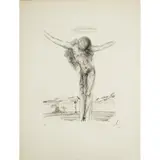 Christ - 1964 by Salvador Dalí, Eau-forte en noir, signée et numérotée 57/125, imprimée sur BFK Rives, sold Dec 2017