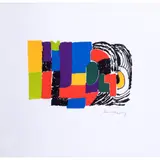 Petite composition (pour Madame Pompidou by Sonia Delaunay, Lithographie en couleurs, signée, sold Dec 2017