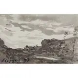 Paysage by Henri Harpignies, Plume et lavis d’encre brune, sold Nov 2017