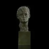 Tête d'homme by Victor Demanet, Plâtre patiné vert, sold Nov 2017