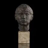 Tête d'enfant by Camille Descossy, Plâtre patine bronze, sold Nov 2017