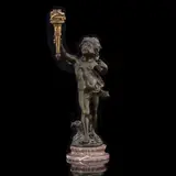 Amour ailé portant un flambeau by Auguste Moreau, bronze, sold Nov 2017