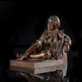 le petit violoniste endormi by Léon Tharel, Bronze patine médaille, sold Nov 2017
