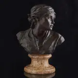 Buste de jeune femme by René Charles de Saint-Marceaux, Terre cuite sur piedouche, sold Nov 2017